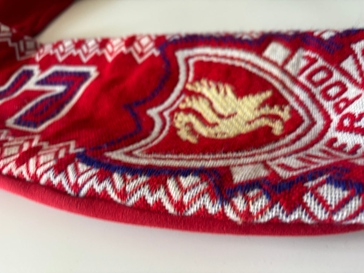 Bluza H&M M czerwona | rękaw ze szalika Liverpool | handmade unikat