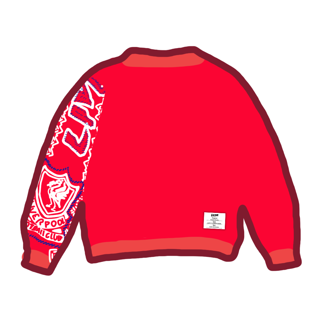 Bluza H&M M czerwona | rękaw ze szalika Liverpool | handmade unikat