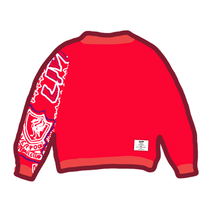 Bluza H&M M czerwona | rękaw ze szalika Liverpool | handmade unikat