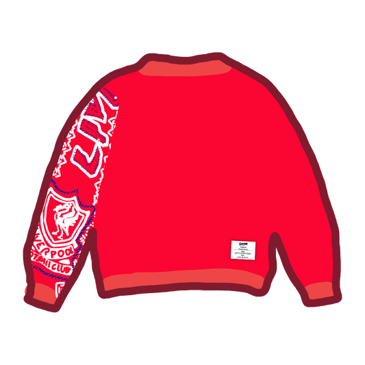 Bluza H&M M czerwona | rękaw ze szalika Liverpool | handmade unikat